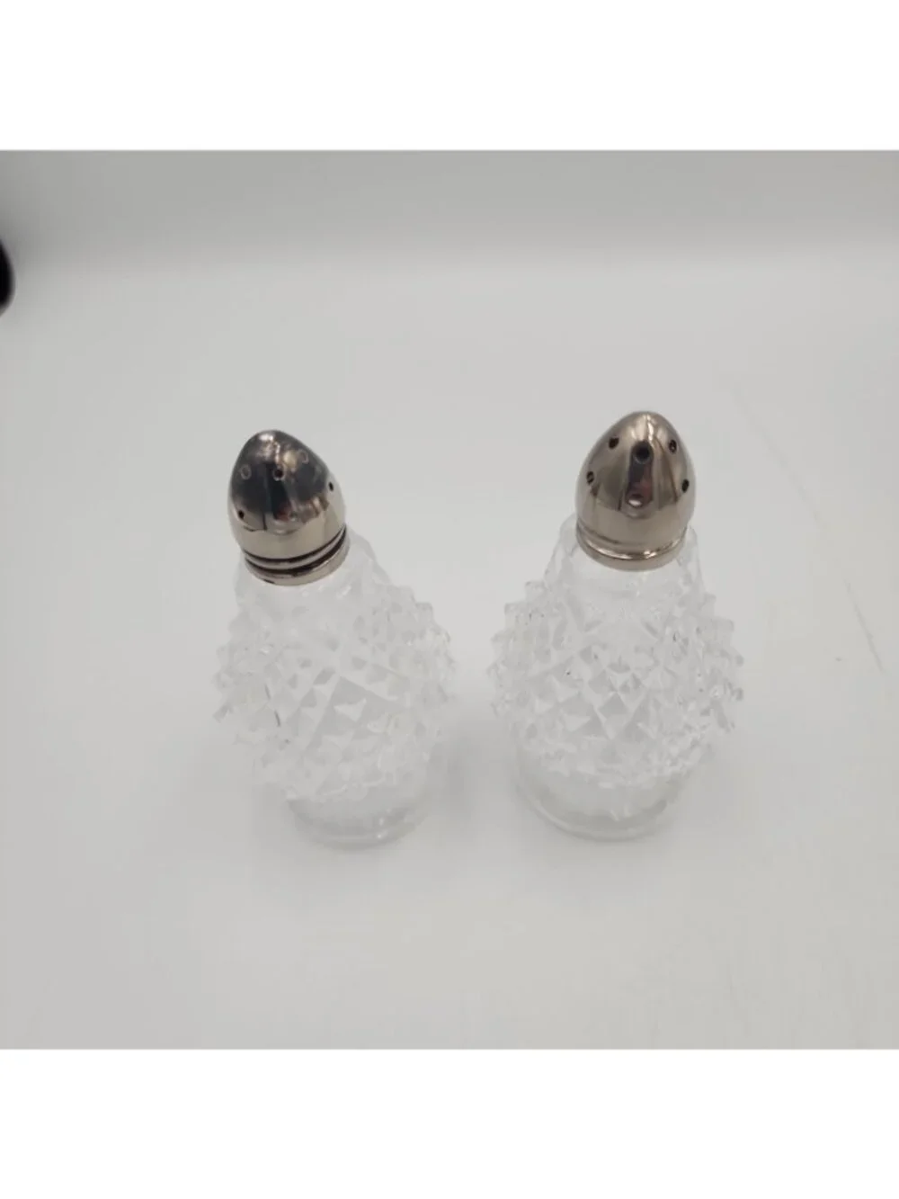 Vintage Crystal Glass Salt and Pepper Shakers 4